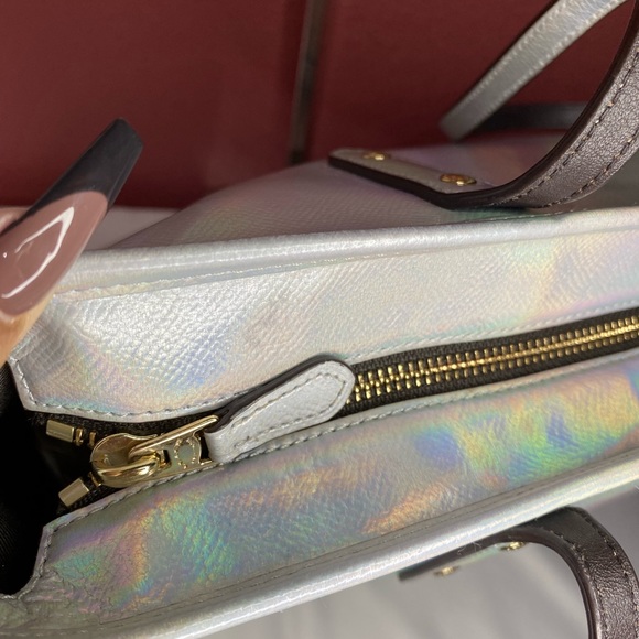 Coach Hologram Holographic Iridescent Leather Zip Tote - Picture 12 of 16